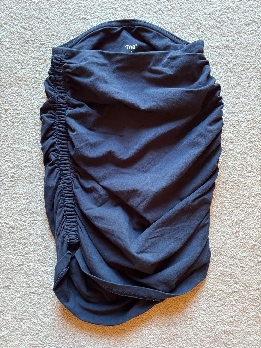 TNA Blue Side-Ruched Skirt